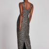 Clothing Teri Jon | Jacquard Column Gown Navy Gold