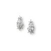 Accessories Teri Jon | Pear And Marquise Cluster Earrings Silver