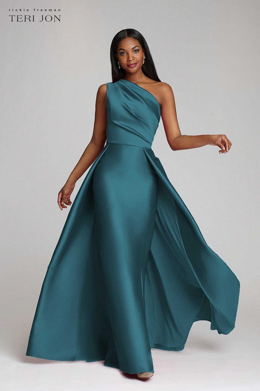 Clothing Teri Jon | One Shoulder Stretch Gazar Gown