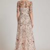 Clothing Teri Jon | Overlay Gown With 3D Embroidered Florals