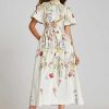 Clothing Teri Jon | Cotton Floral Tea Length Dress