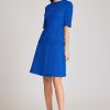 Clothing Teri Jon | Tweed Geometric Stripe Dress Cobalt