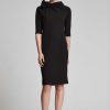 Clothing Teri Jon | 3/4 Sleeve Bow Neck Sheath Dress Black