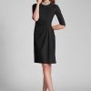 Clothing Teri Jon | Stretch Crepe Pearl Choker Collared Dress