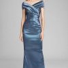 Clothing Teri Jon | Off The Shoulder Portrait Gown Slate