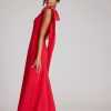 Clothing Teri Jon | One Shoulder With Bow Draped Column Gown Red