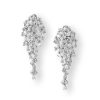 Accessories Teri Jon | Crystal Cluster Drop Earrings Silver