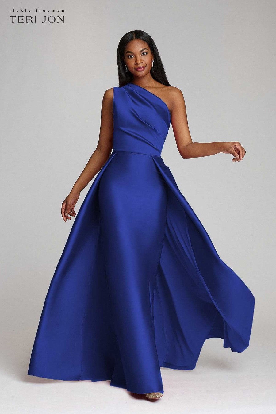 Clothing Teri Jon | One Shoulder Stretch Gazar Gown