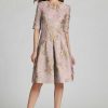 Clothing Teri Jon | Jacquard 3/4 Sleeve Aline Dress