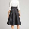 Clothing Teri Jon | Color Block Taffeta Shirtdress Black And White