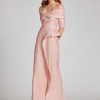 Clothing Teri Jon | Metallic Jacquard Twist Bodice Gown Rose Gold