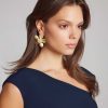 Accessories Teri Jon | Tropical Pearl Flower Earrings Gold