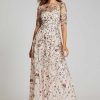 Clothing Teri Jon | Overlay Gown With 3D Embroidered Florals