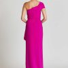 Clothing Teri Jon | Stretch Crepe Side Drape Gown