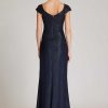 Clothing Teri Jon | Metallic Jacquard Asymmetrical Shoulder Gown