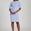 Clothing Teri Jon | Short Sleeve Pearl Trim Crepe Sheath Dress