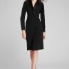 Clothing Teri Jon | Tuxedo Long Sleeve Coat Dress Black