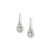 Accessories Teri Jon | Pear Shape Diamond Drop Earrings White Diamond