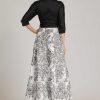 Clothing Teri Jon | Taffeta Shirt Gown With Black And White Skirt Black/White